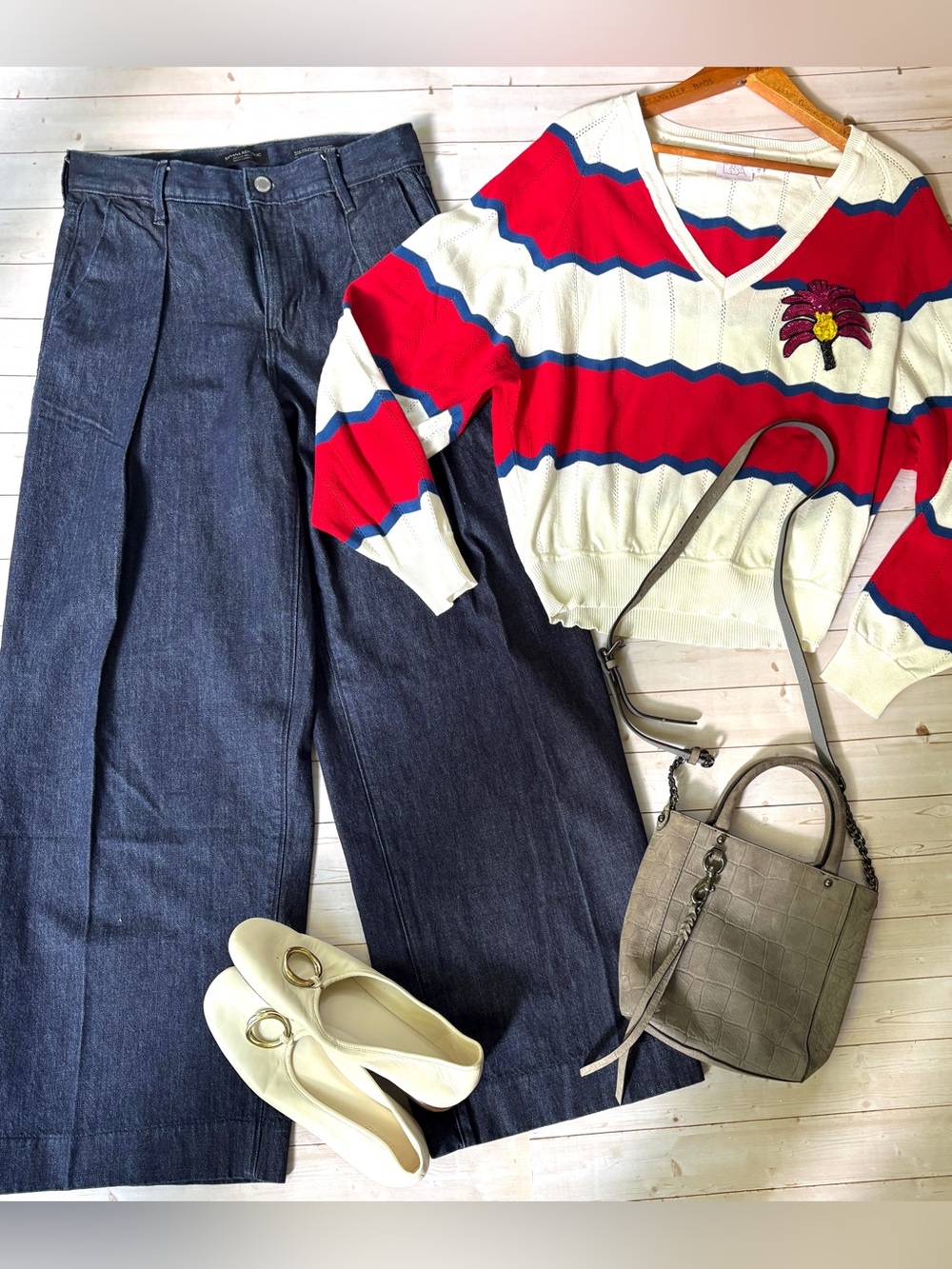 Banana Republic high rise wide leg jeans